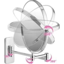 Tectake tectake® Kosmetikspiegel, 5-fach Vergrößerung Silber