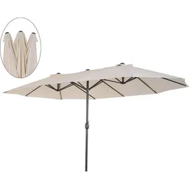 Outsunny Marktschirm mit Handkurbel 460 x 270 cm beige