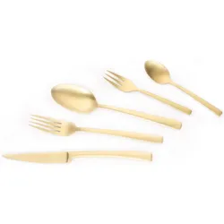 Besteck-Set ECHTWERK "Avelino", gold (goldfarben), 30 tlg., Edelstahl 18/10, Essbesteck-Sets, Tafelbesteck, goldfarben, Geschenkkassette