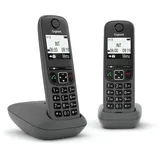 Gigaset As490 Duo Telefono Cordless Doppio Vivavoce Black - Schwarz