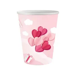 Love Is In The Air Pink Pappbecher (6 Stücke) 250 ml