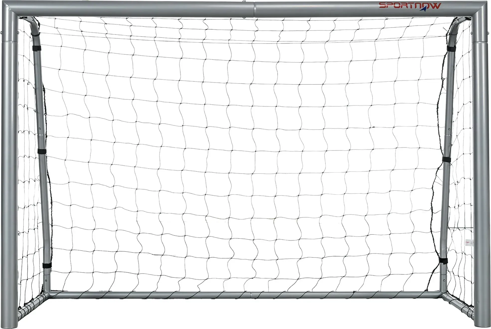 SPORTNOW Fußballtor 180x120x60 cm mit Schrauben und Heringen, Graues Fußballnetz aus PE und Metall   Aosom