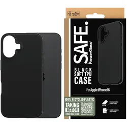 SAFE BY PANZERGLASS Handyhülle "Soft TPU Case für Apple iPhone 16", schwarz, iPhone 16, Hüllen, Backcover, Schutzhülle, Handyschutzhülle, Case, Schutzcase, stoßfest