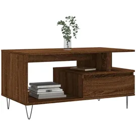 furnicato Couchtisch Braun Eiche 90 x 45 x 49 cm