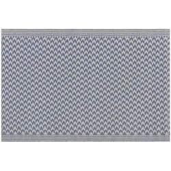 Outdoor Teppich blau 60 x 90 cm ZickZack-Muster Kurzflor MANGO