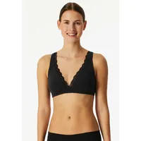 SCHIESSER BH Unique Cotton Soft Bra With Lace Schwarz Baumwolle B 85 Damen