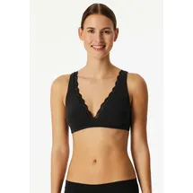 SCHIESSER BH Unique Cotton Soft Bra With Lace Schwarz Baumwolle B 85 Damen