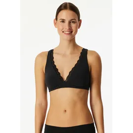 SCHIESSER BH Unique Cotton Soft Bra With Lace Schwarz Baumwolle B 85 Damen