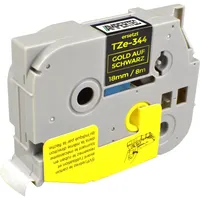 Ampertec P-Touch Band kompatibel zu TZe-344 gold auf schwarz