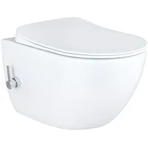 Creavit Design RimOff Hänge WC mit WC-Sitz Weiß spülrandlos