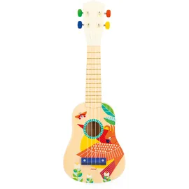 Janod - Gioia Ukulele aus Holz - Musikinstrument für Kinder - Rollenspiel und Musikalische Früherziehung - Wasserfarbe - Ab 3 Jahren, J07652