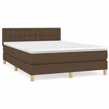 vidaXL Boxspringbett mit Matratze Dunkelbraun 140x200 cm Stoff1389674