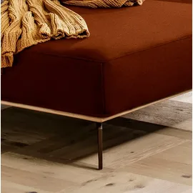 W.Schillig Eckcouch Leder 3-Sitzer Orange