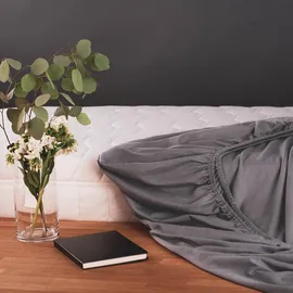 Blumtal Spannbettlaken Jersey 90 x 200 cm grau