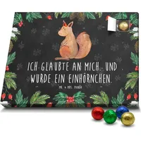 Mr. & Mrs. Panda Schoko Adventskalender Einhorn Glauben - Schwarz - Geschenk, Einhorn Deko, Eichhörnchen, Eichhorn, Einhörnchen, Einhörner, Pega... - Schwarz