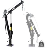 Pickup Kran Ladekran 1800 mm Höhe, 900 kg Traglast und 360° Drehkranz, Seilwinde, massiver Standfuß zur Bodenmontage, Werkstattkran - Wiltec