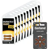 Duracell Activ Air 312 braun 60 Stück (10x 6er Blister) - Hörgerätebatterien + 6er Blister Gerland TFT 312