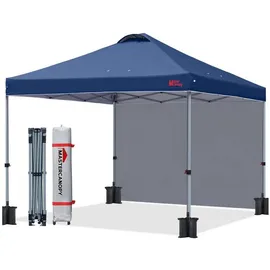 luxuskollektion Faltpavillon 3 x 3 m inkl. 1 Seitenteil Blau