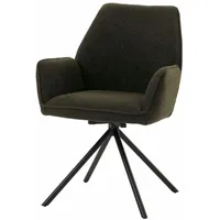 Mendler Esszimmerstuhl HWC-G67, Küchenstuhl Stuhl Armlehne, drehbar Auto-Position, Stoff/Textil