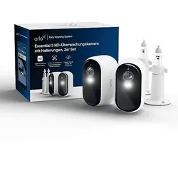 ARLO Überwachungskamera Essential 3 HD-Überwachungskamera, 2er Set mit Halterungen