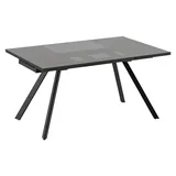 Ausziehbarer Tisch Smokey mit schwarzer, getönter Glasplatte, Metallgestell, modernes Design, 160/240 cm – Kollektion Smokey - Schwarz