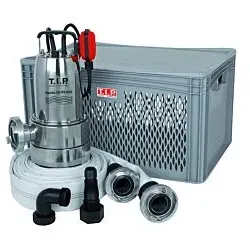 T.I.P. Anti-Flut Kit - 20.000 l/h, Flachabsaugend, Schutz vor Überschwemmung,  inkl. Gewebeschlauch, Maxima 350 IPX DUO S 30711