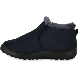 VAN HILL Damen Winter Boots Stiefeletten Bequeme Schuhe 216545 Dunkelblau, 38 - 38