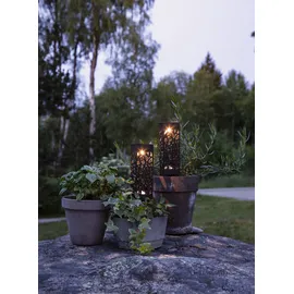 StarTrading Solarleuchte Kunststoff H 18 cm 2er Set schwarz
