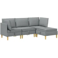 vidaXL Sitzgruppe Wohnzimmergarnitur mit Kissen mit Speicher 4 pcs 0 x 0 x 0 cm Grau