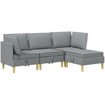 vidaXL Sitzgruppe Wohnzimmergarnitur mit Kissen mit Speicher 4 pcs 0 x 0 x 0 cm Grau