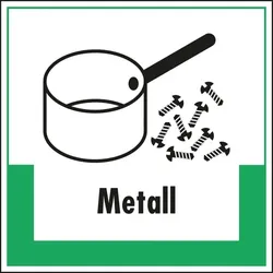 Schild I Abfallkennzeichen Metall, mit Symbol und Text, Kunststoff, 200x200mm