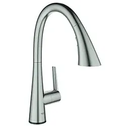 Grohe Zedra Spültischmischer 30219DC2 supersteel, herausziehbare Brause, elektronisch, Batterie-Stromversorgung