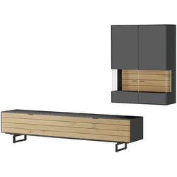 Jette Home Wohnkombination  Como ¦ grau ¦ Maße (cm): B: 287 H: 200 T: 46.0