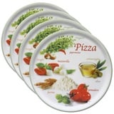 MamboCat Pizzateller 4er Set Pizzateller Napoli Pizzafoods grün 31cm - 04019#ZP1