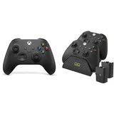 Xbox Wireless Controller Carbon Black+Venom Doppel-Ladestation mit 2 x wiederaufladbaren Akkupacks — Schwarz Series X & S One