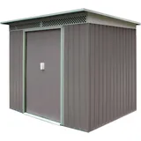 Metall Gerätehaus Geräteschuppen Gartenhaus Schuppen Dublin Grau Beige 280X206Cm