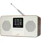 LEMEGA IR4S Stereo WiFi Internet Radio,Tragbares DAB/DAB+/FM Digitalradio,Spotify Connect,Bluetooth,Doppel Wecker,60 Voreinstellungen,Kopfhörer-Ausgang,Batteries und Netzstrom - Walnuss