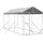 vidaXL Outdoor-Hundezwinger mit Dach 200 x 600 x 250 cm Stahl Silber