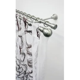 GARDINIA Gardinenstangen Set Ally 2-läufig 19 mm 160 cm edelstahl-optik