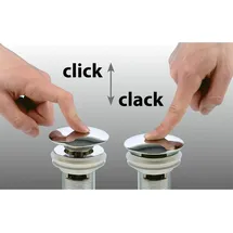 Sapho - Waschbeckenablauf Click-Clack BLOK Ø 6,7 cm Stein/Schwarz - Schwarz