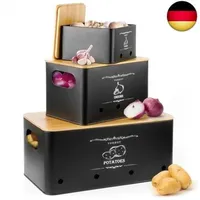 Vorhot Kartoffel Aufbewahrungsbox, 3er Set Zwiebel Kartoffel Knoblauch