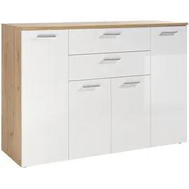 HBZ Kommode PABLO Weiß - Modernes Sideboard mit viel Stauraum für Ihren Wohnbereich - 152 x 106 x 50 cm (B/H/T)