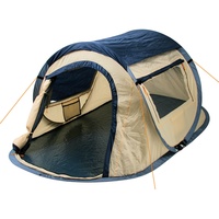 CampFeuer Zelt Quiki für 2 Personen | Creme/Blau | Wurfzelt Aufbau in 2 Sekunden, Wasserabweisend | Quicktent für Festival, Camping und mehr | Pop Up Zelt, Campingzelt, Automatik Zelt