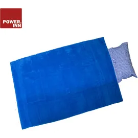 POWER INN Strandtuchtasche ca. 95x178cm | Blau/Blau | Liegehandtuch 3 in 1