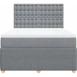vidaXL Boxspringbett 140 x 200 cm Hellgrau
