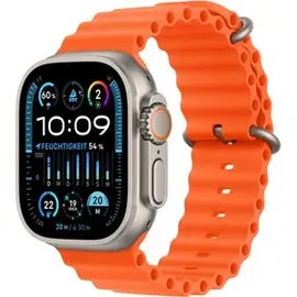 Apple Watch Ultra 2 GPS + Cellular 49 mm Titangehäuse natur, Ocean Armband orange One Size