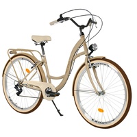 Milord Komfort City Fahrrad Vintage Damenfahrrad, 28 Zoll, Braun-Creme, 7-Gang Shimano