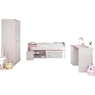 Parisot Kinderzimmer Smoozy, 4-tlg., - Kiefer Weiß - Pink Blau