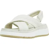CLARKS Tuscan Cross Sandal, Cream Leather, 42 EU