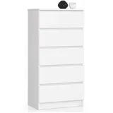 akord furniture factory Akord K60 Weiß 60 cm 5 Schubladen B60 x H121 x T40 cm